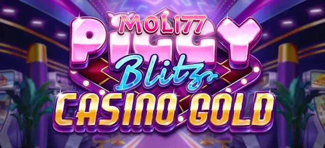 Tampilan visual permainan slot Piggy Blitz Casino Gold dengan tema kasino mewah